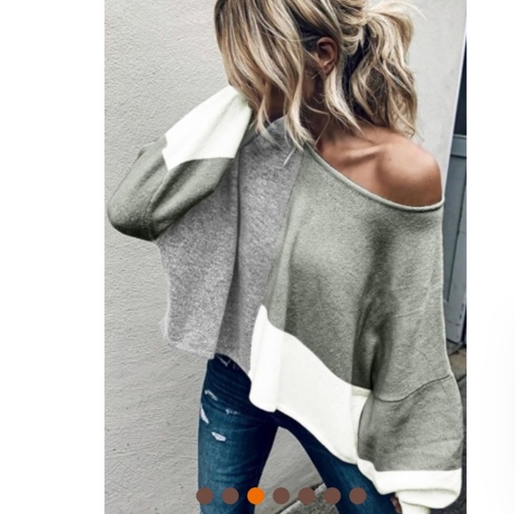 Cute Asymmetrical block pullover sweater - Picture 2 of 6